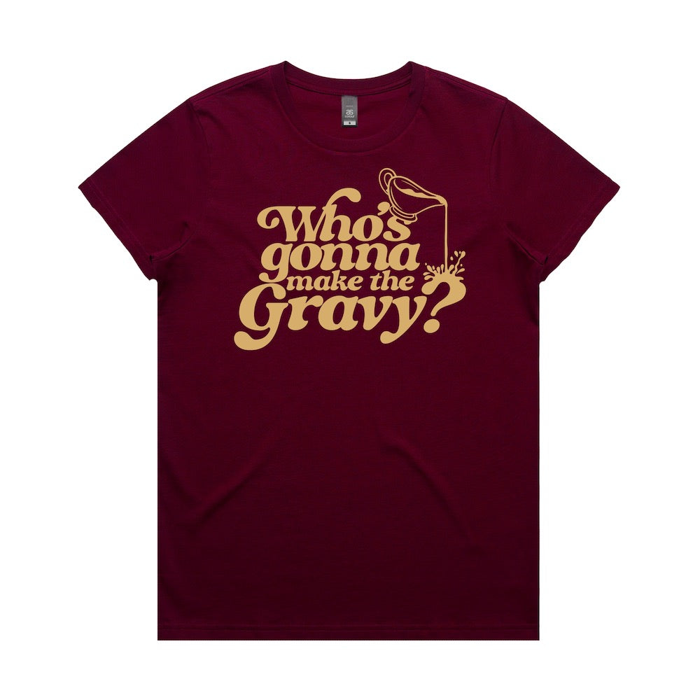 Gravy Burgundy T-Shirt Women's Front